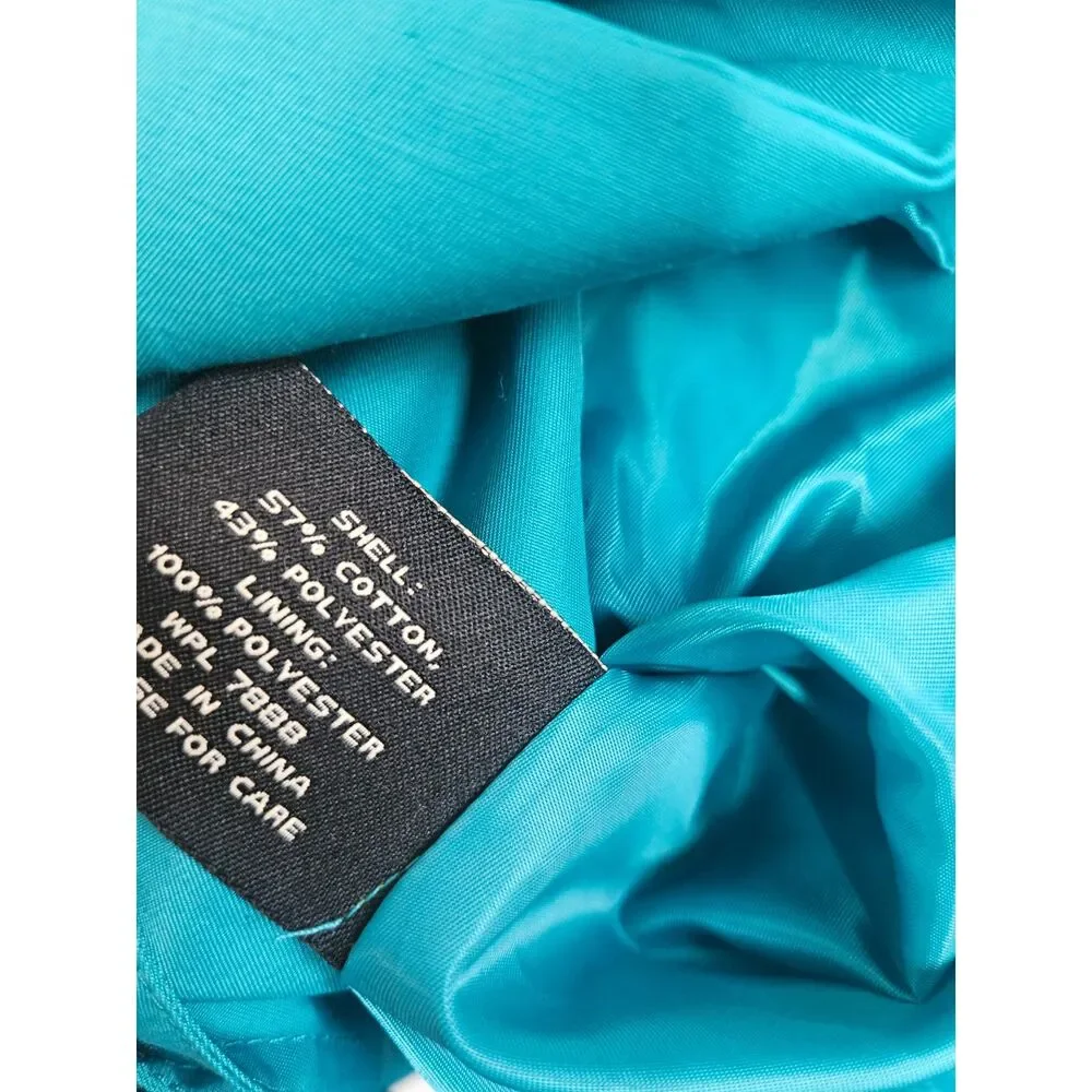 Vintage Y2K Miss Sixty Deadstock Turquoise Teal Blue Peplum Jacket - Picture 8 of 8